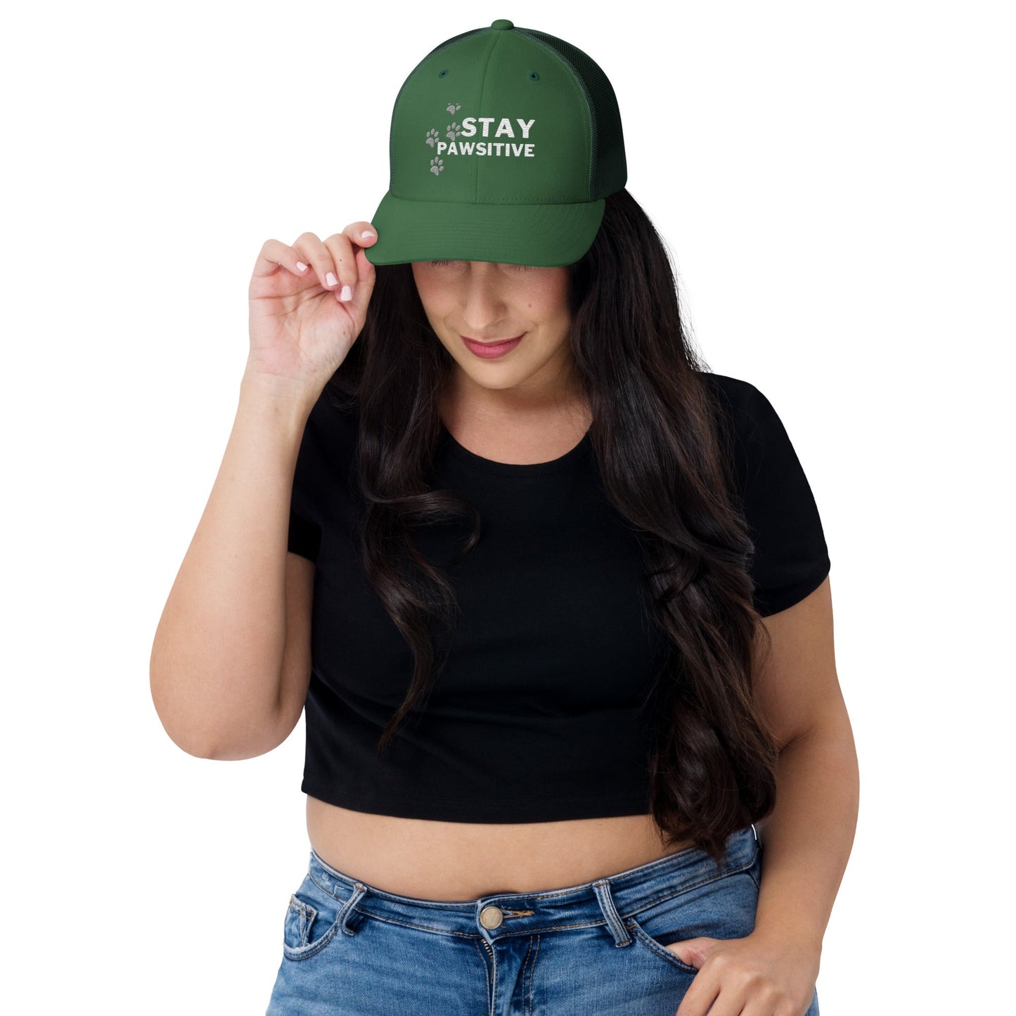 Stay Pawsitive Cap- Green