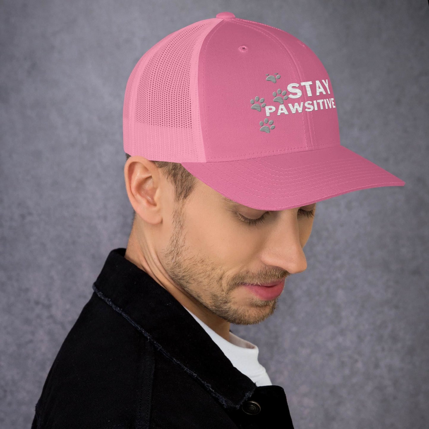 Stay Pawsitive Cap- Pink