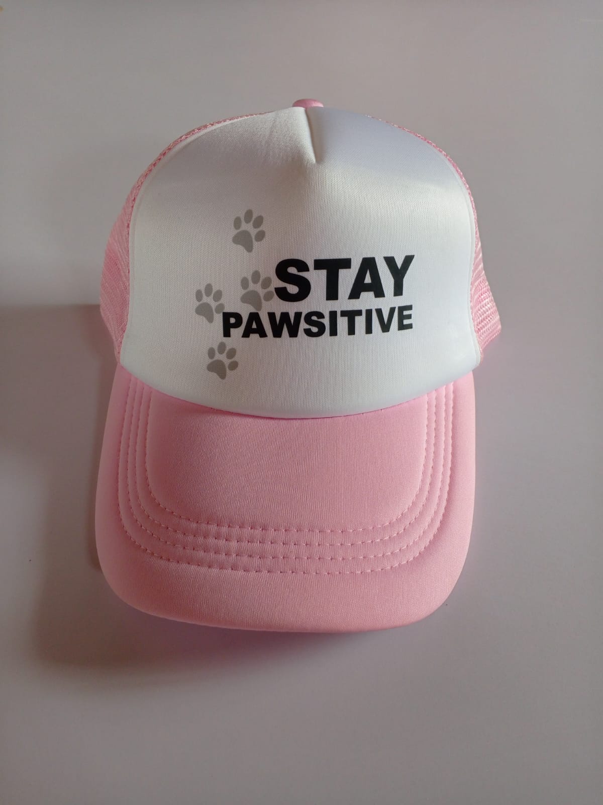 pink zivoll stay pawsitive hat