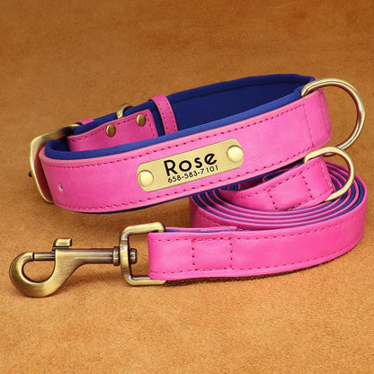 pink pet luxury leash & collar