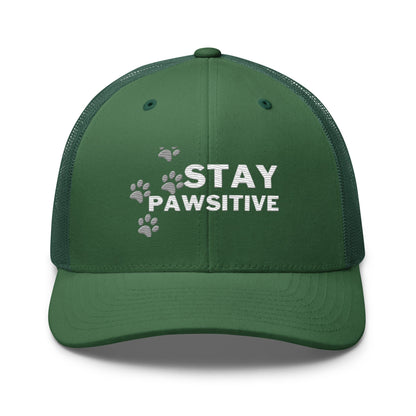 Stay Pawsitive Cap- Green