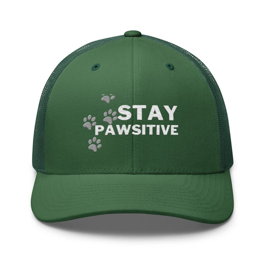 Stay Pawsitive Cap- Green