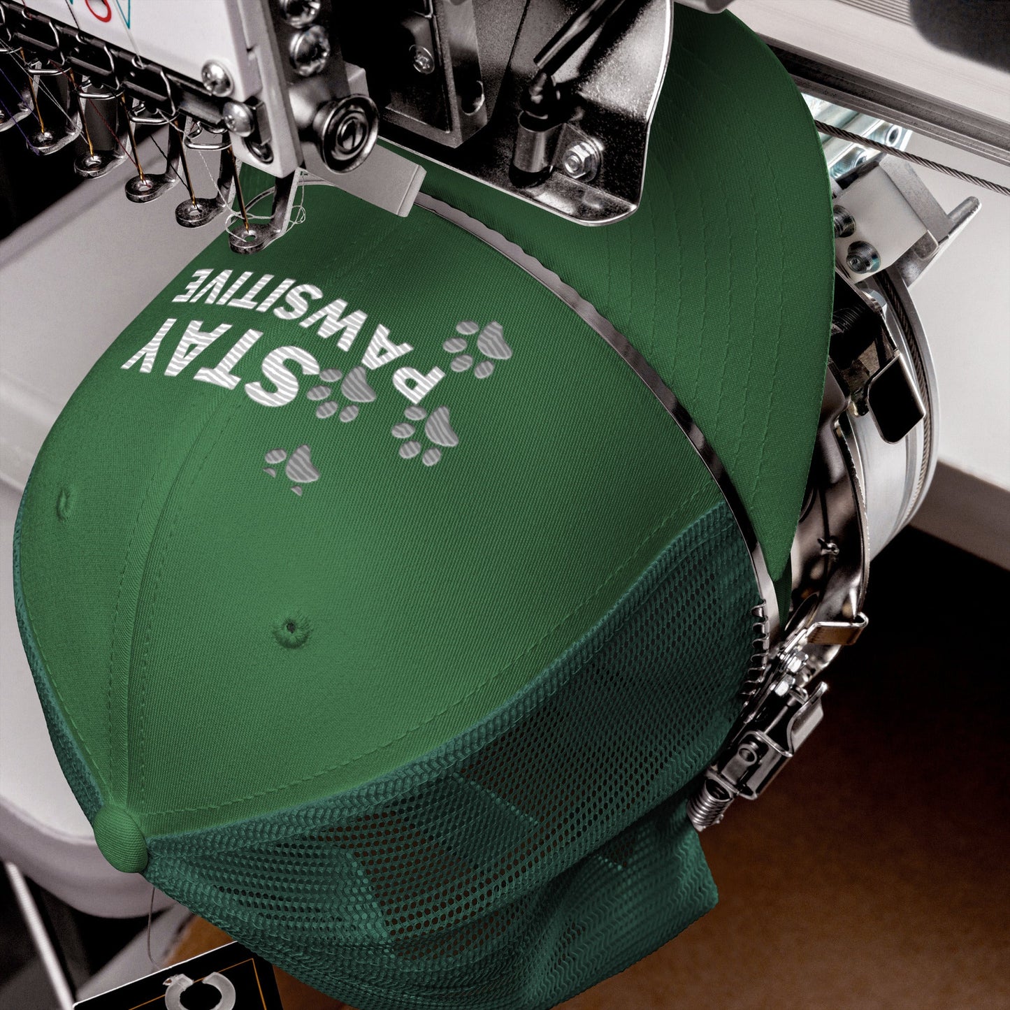 Stay Pawsitive Cap- Green