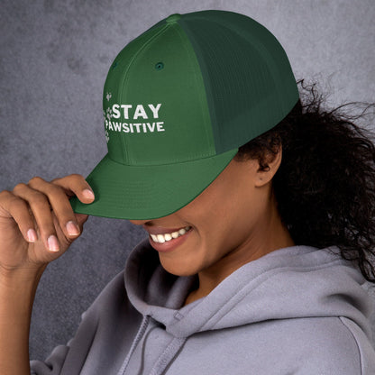 Stay Pawsitive Cap- Green
