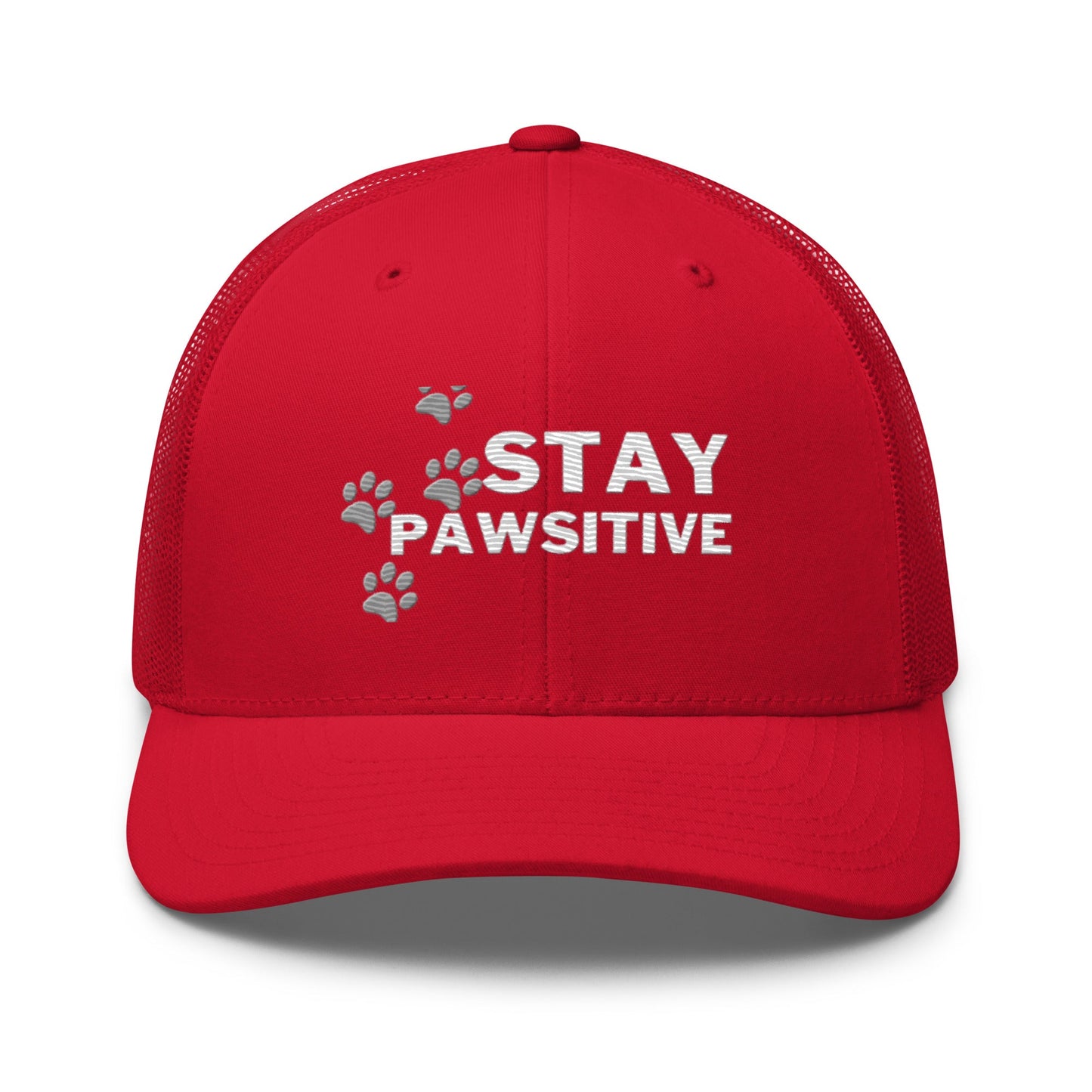 Stay Pawsitive Cap- Red