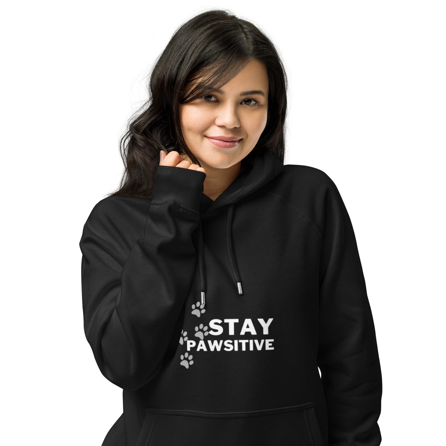 Stay Pawsitive Hoodies- Black